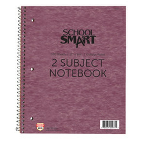 085315 11 x 8-1/2 Inches School Smart Spiral Perforated 2 Subject College Ruled Notebook 085315 11 x 8-1/2 Inches School Smart Spiral Perforated 2 Subject College Ruled Notebook